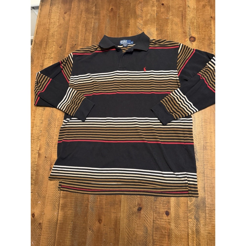 Polo Ralph Lauren Vintage 90's Collared Shirt Size XL Striped Long Sleeve *Read